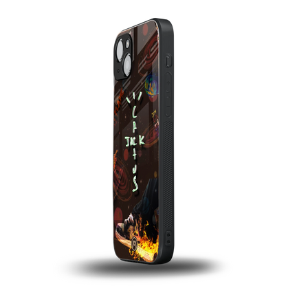 cactus jack brown back phone cover | glass case for iphone 14