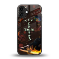 cactus jack brown back phone cover | glass case for iphone 16 plus