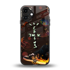 cactus jack brown back phone cover | glass case for iphone 16 plus