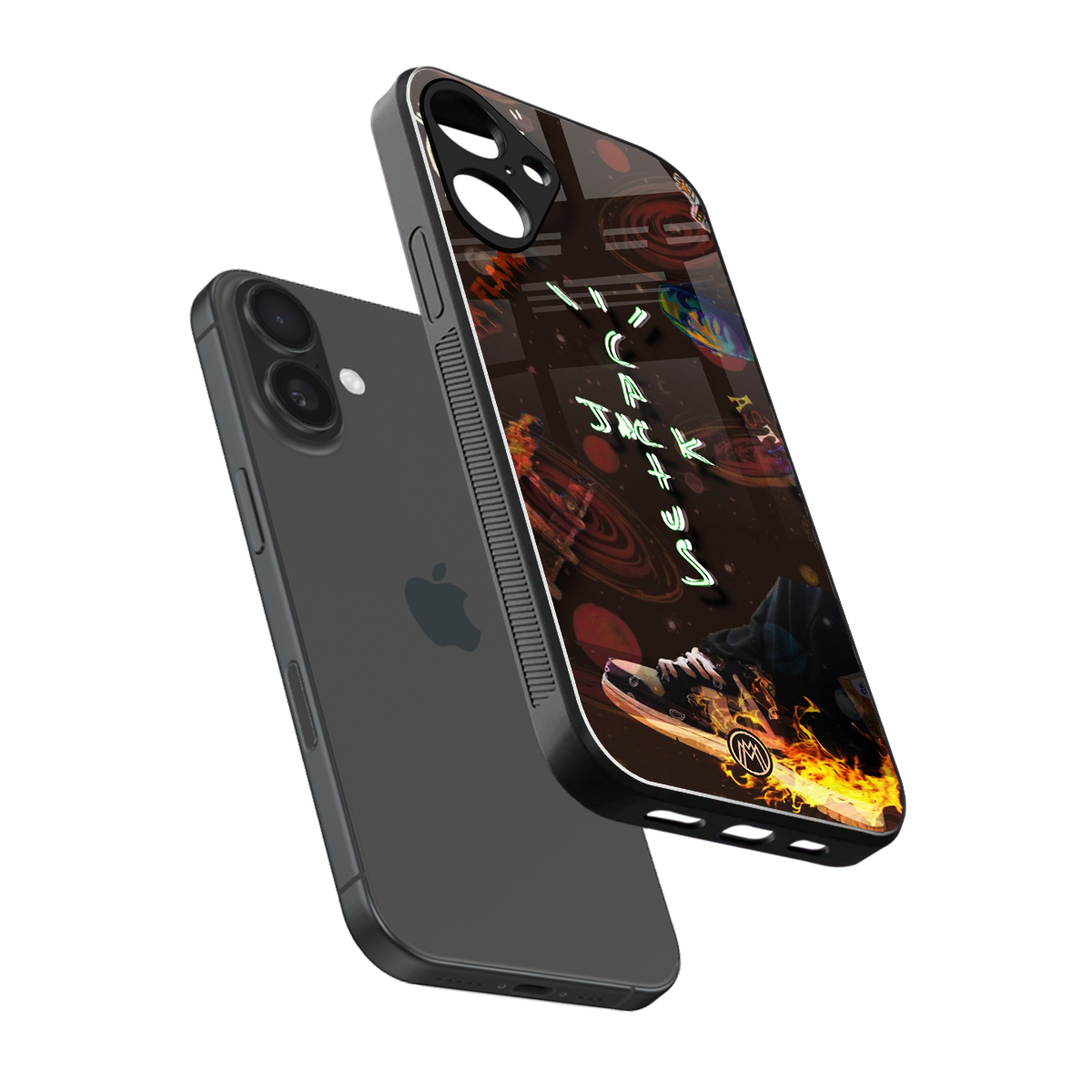 cactus jack brown back phone cover | glass case for iphone 16 plus