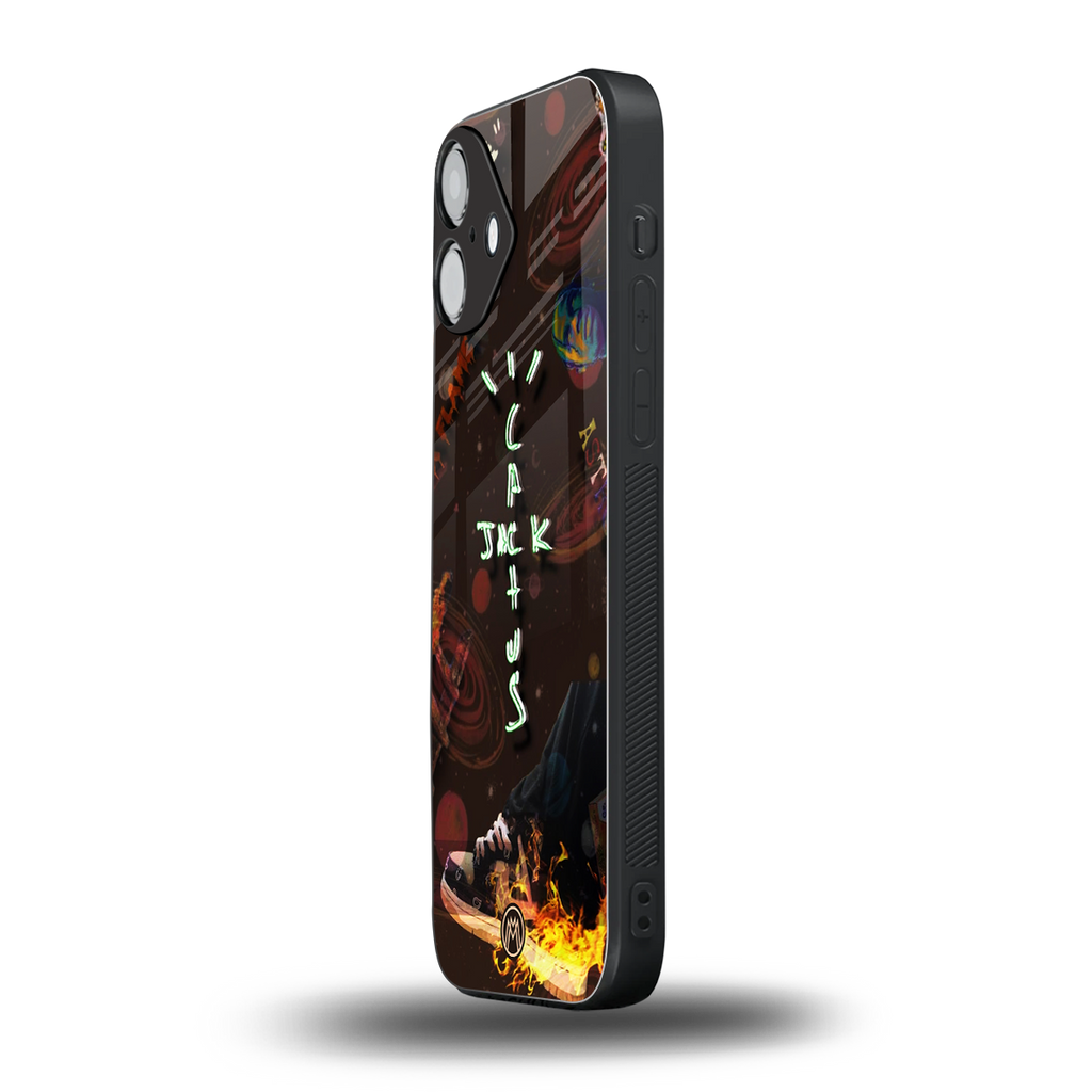 cactus jack brown back phone cover | glass case for iphone 16 plus