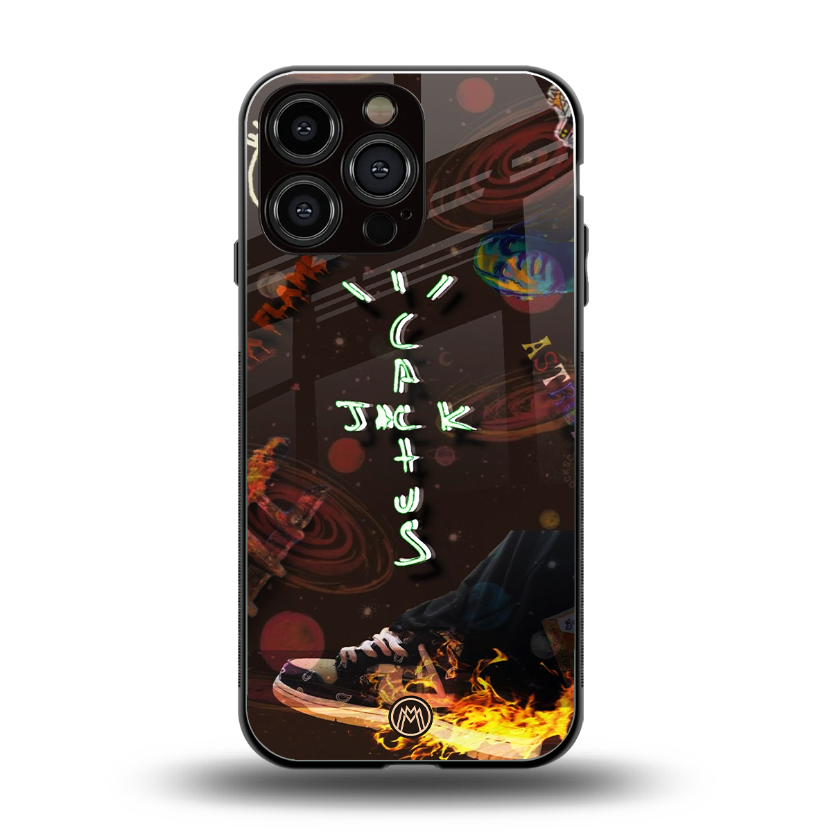 cactus jack brown back phone cover | glass case for iphone 16 pro max