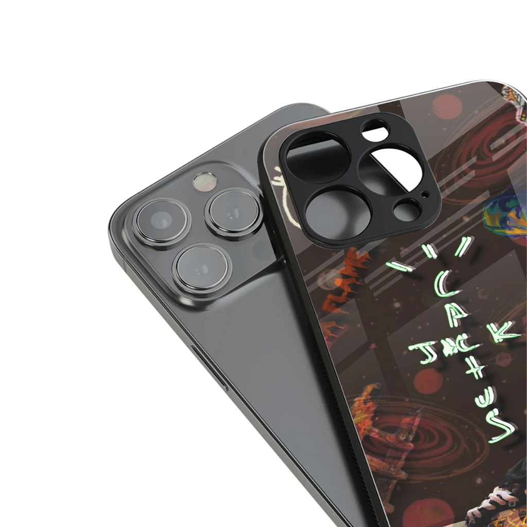 cactus jack brown back phone cover | glass case for iphone 13 mini