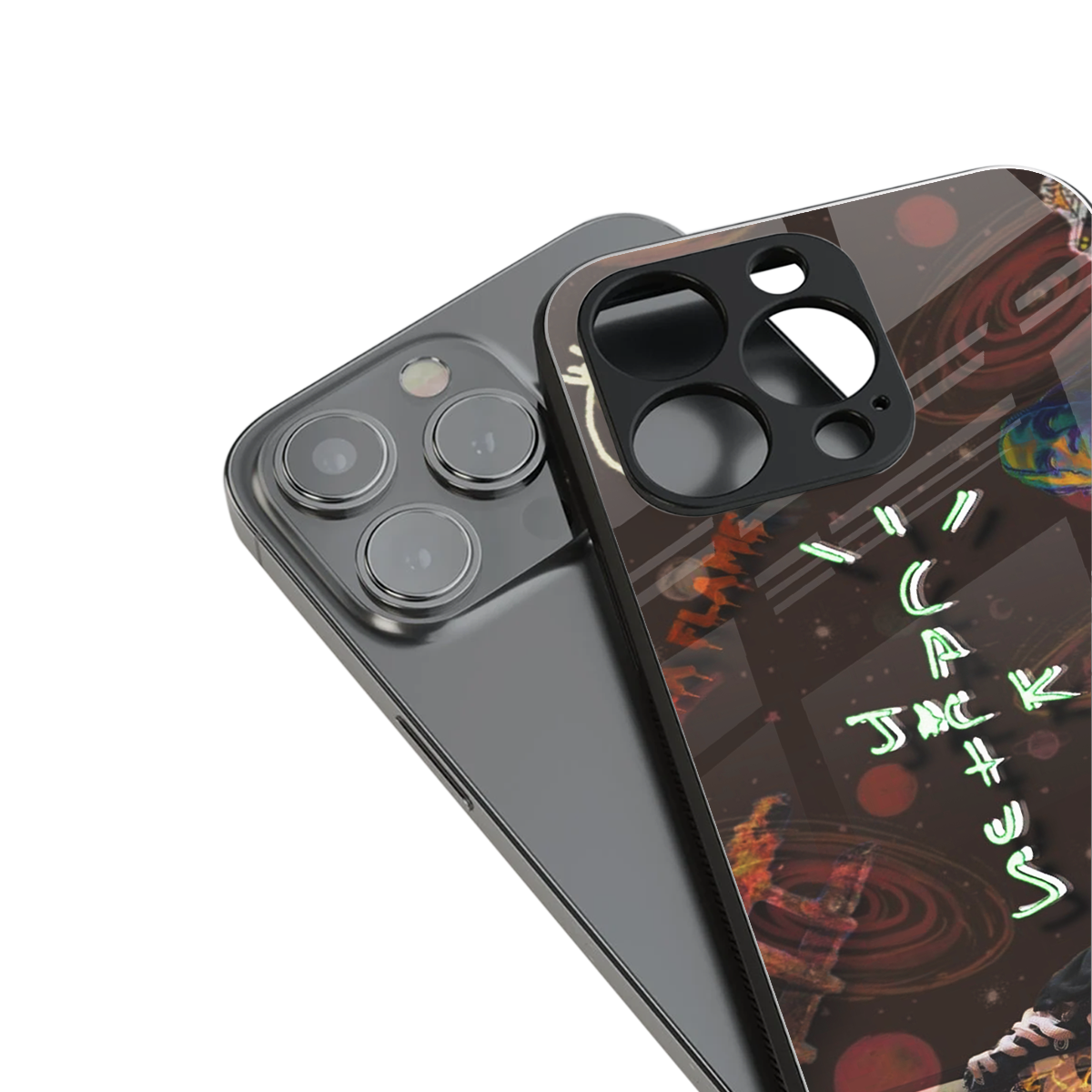 cactus jack brown back phone cover | glass case for iphone 13 mini