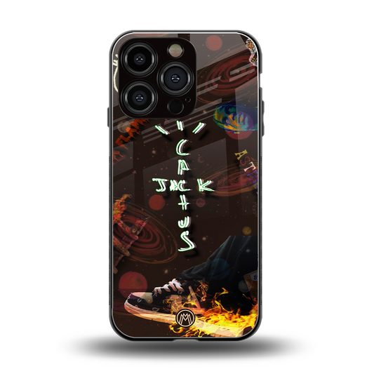 cactus jack brown back phone cover | glass case for iphone 16 pro