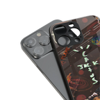 cactus jack brown back phone cover | glass case for iphone 14 pro