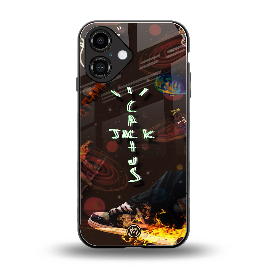 cactus jack brown back phone cover | glass case for iphone 16