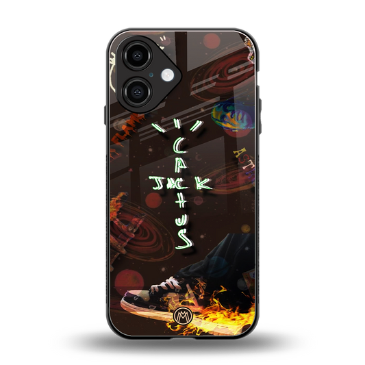 cactus jack brown back phone cover | glass case for iphone 16