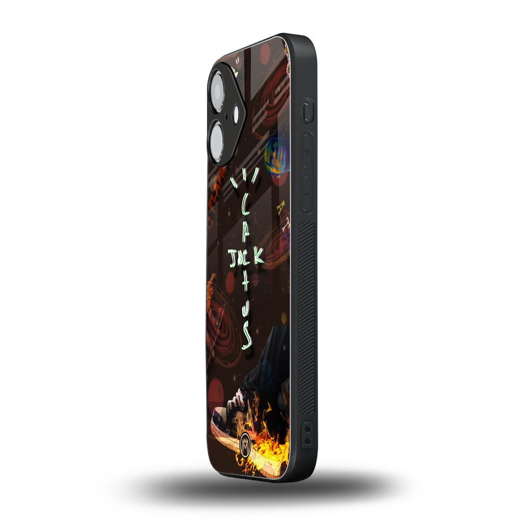 cactus jack brown back phone cover | glass case for iphone 16