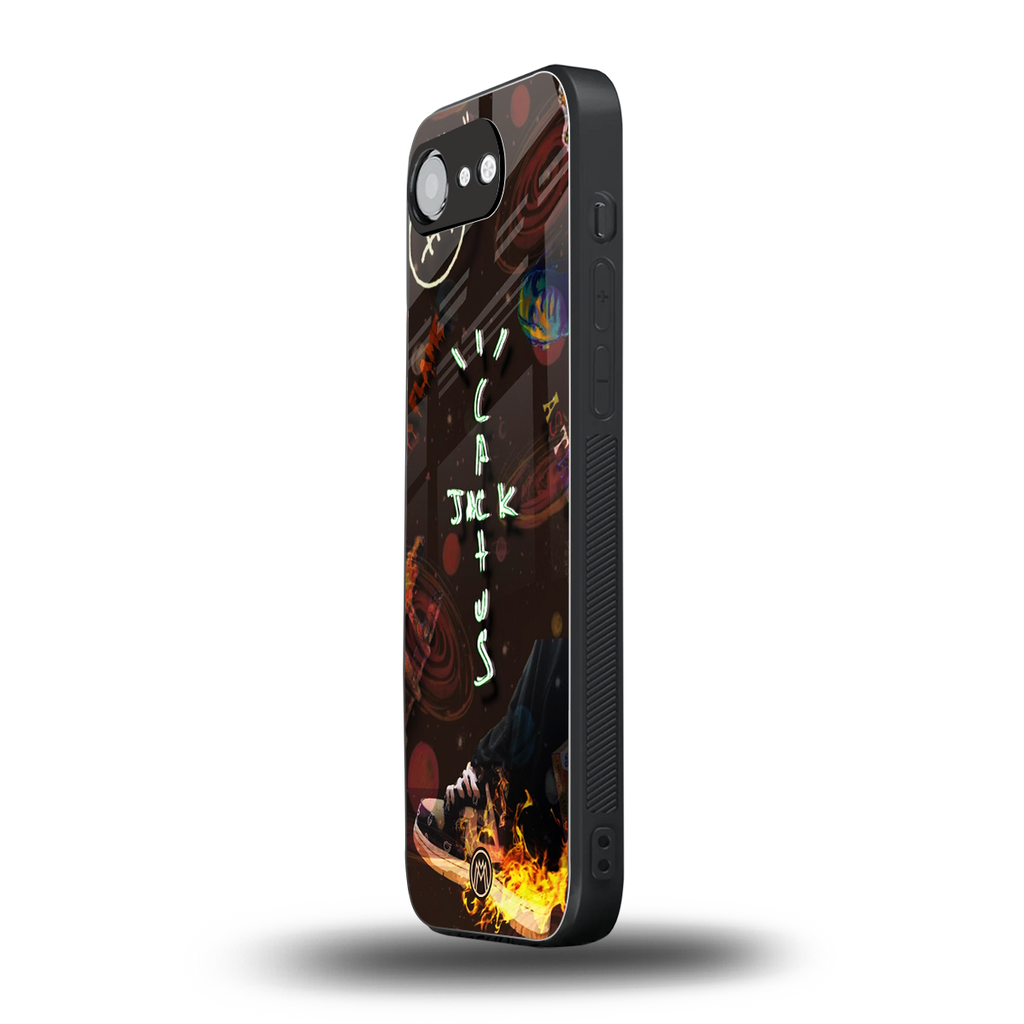 cactus jack brown back phone cover | glass case for iphone 16e