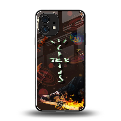cactus jack brown back phone cover | glass case for nothing phone 1