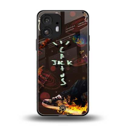 cactus jack brown back phone cover | glass case for nothing phone 2