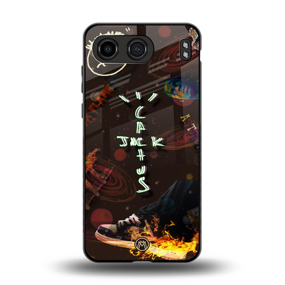 cactus jack brown back phone cover | glass case for oneplus nord 4