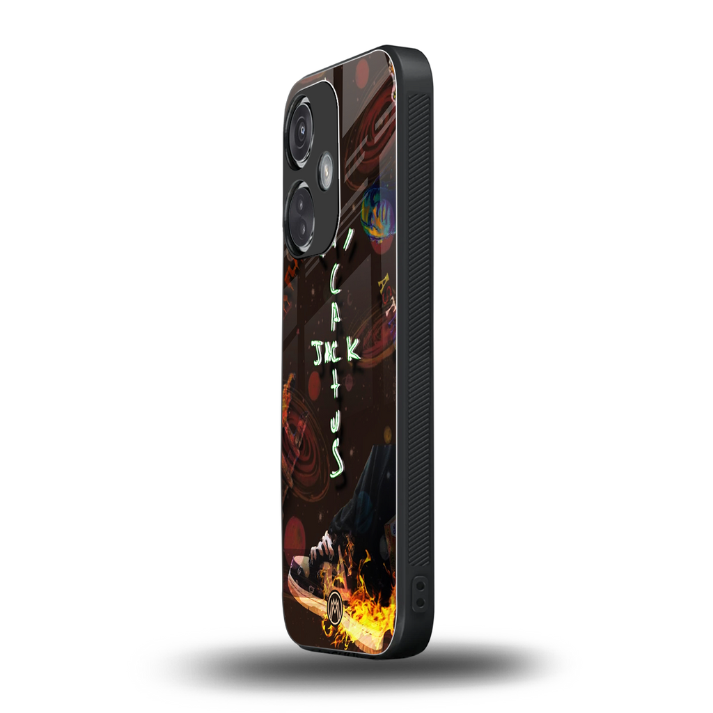 cactus jack brown back phone cover | glass case for oneplus nord ce 3