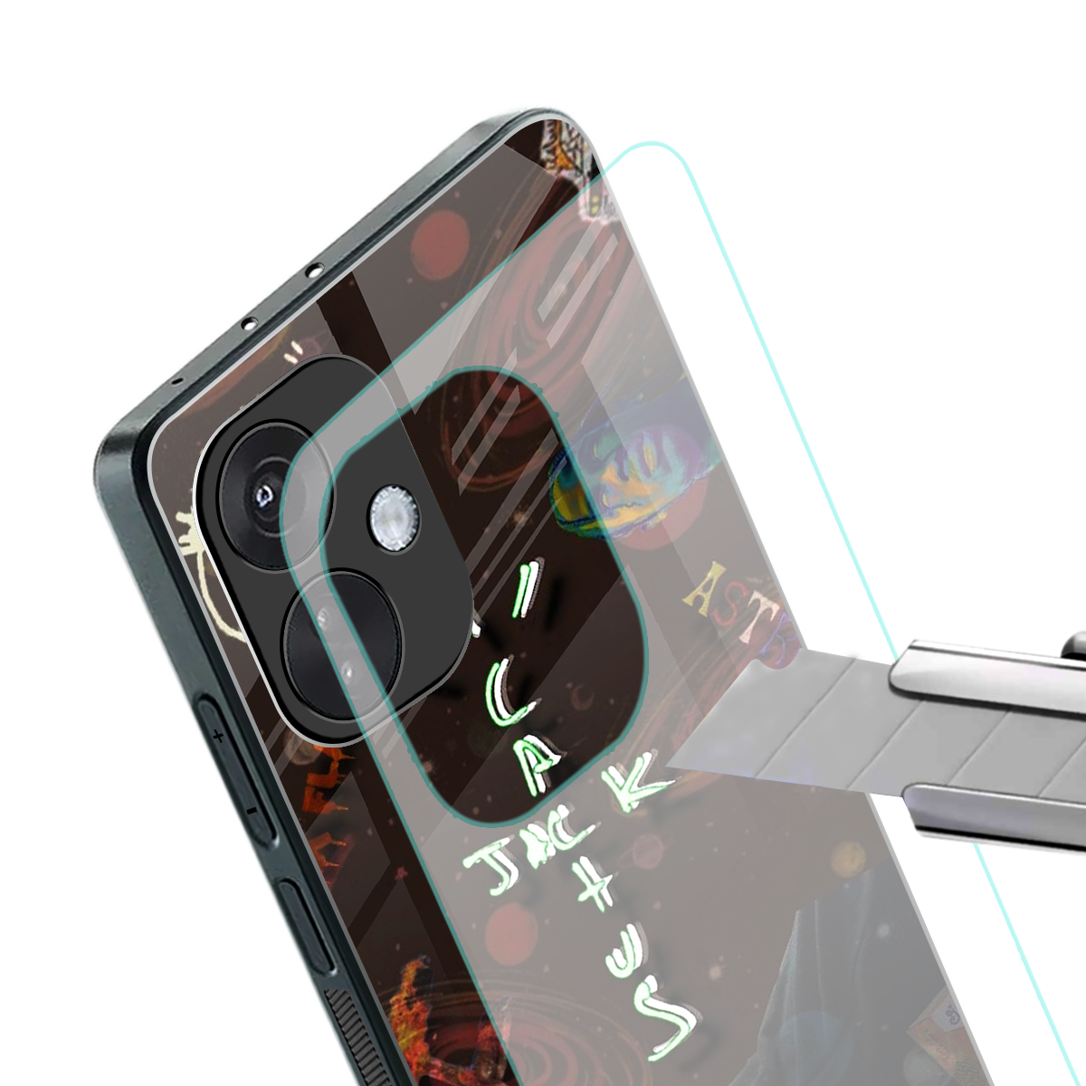 cactus jack brown back phone cover | glass case for oneplus nord ce 3