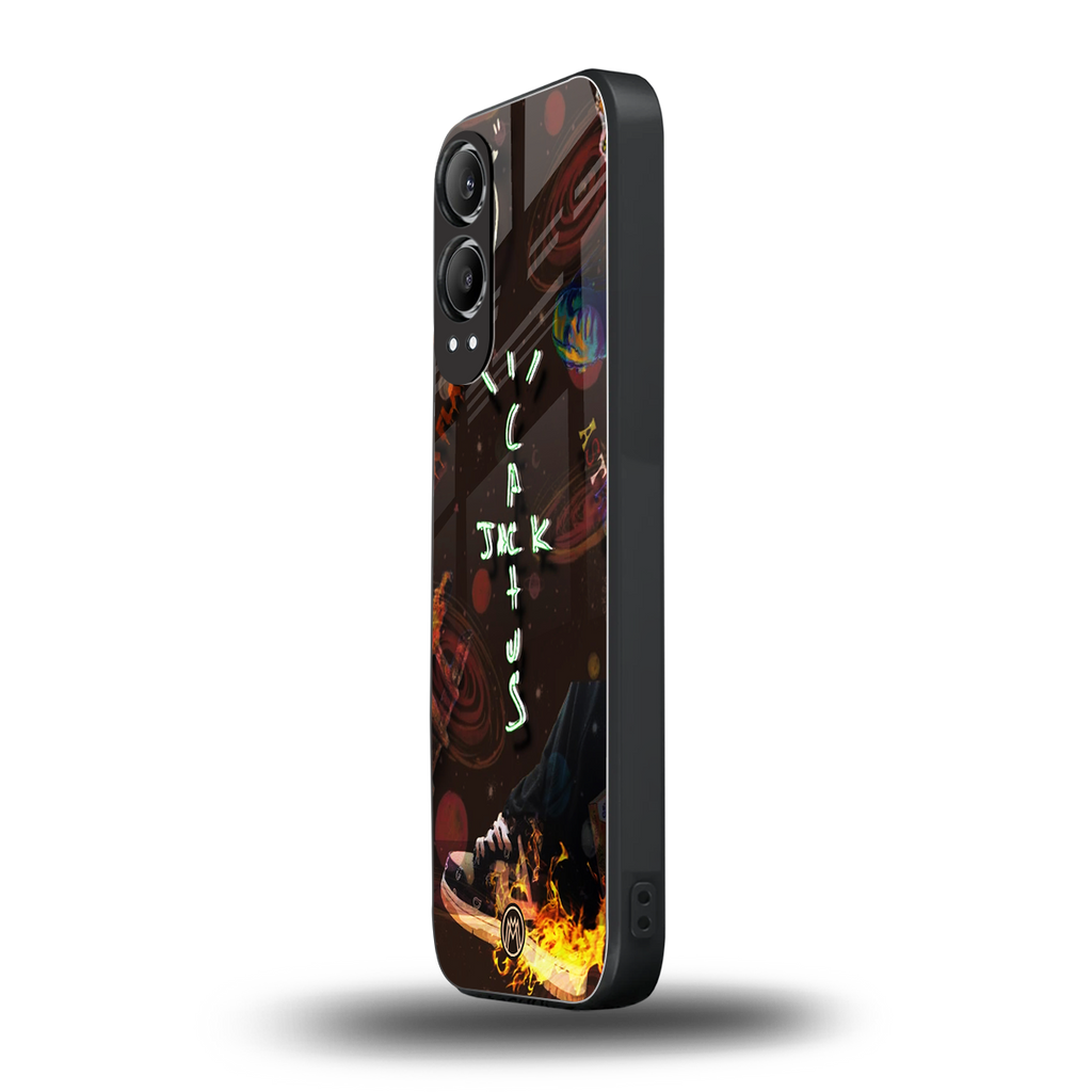 cactus jack brown back phone cover | glass case for oneplus nord ce 4 lite