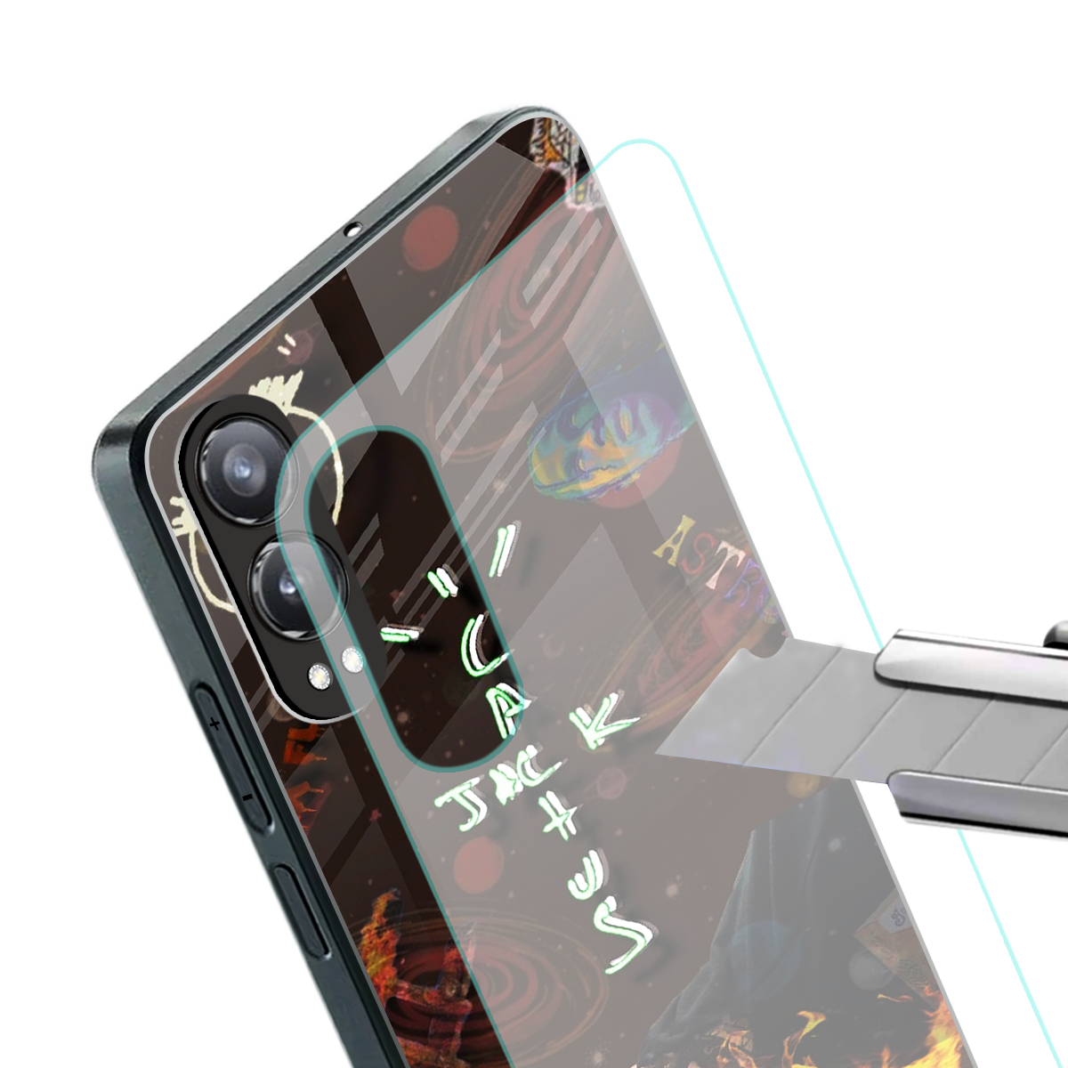 cactus jack brown back phone cover | glass case for oneplus nord ce 4 lite