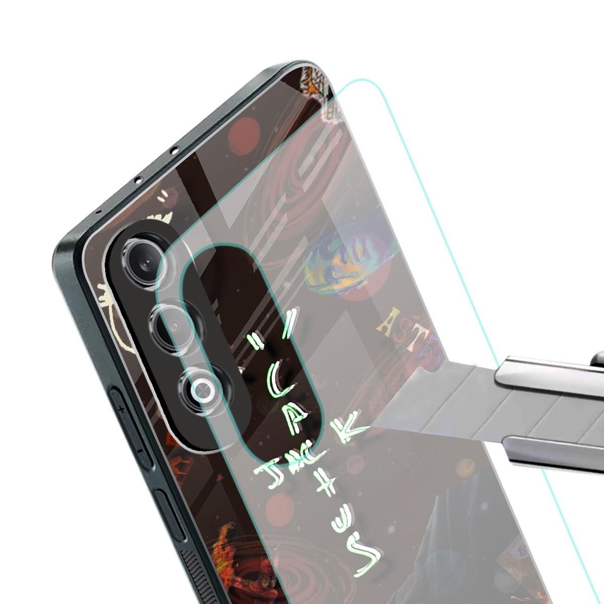 cactus jack brown back phone cover | glass case for oneplus nord ce 4
