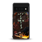 cactus jack brown back phone cover | glass case for google pixel 6 pro