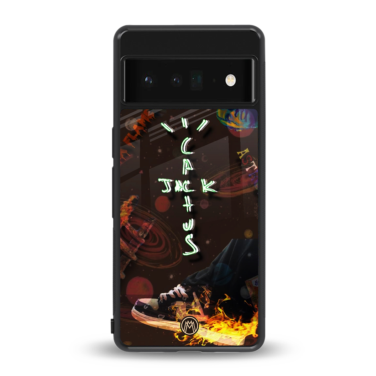 cactus jack brown back phone cover | glass case for google pixel 6 pro