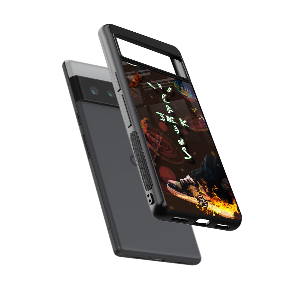 cactus jack brown back phone cover | glass case for google pixel 6 pro