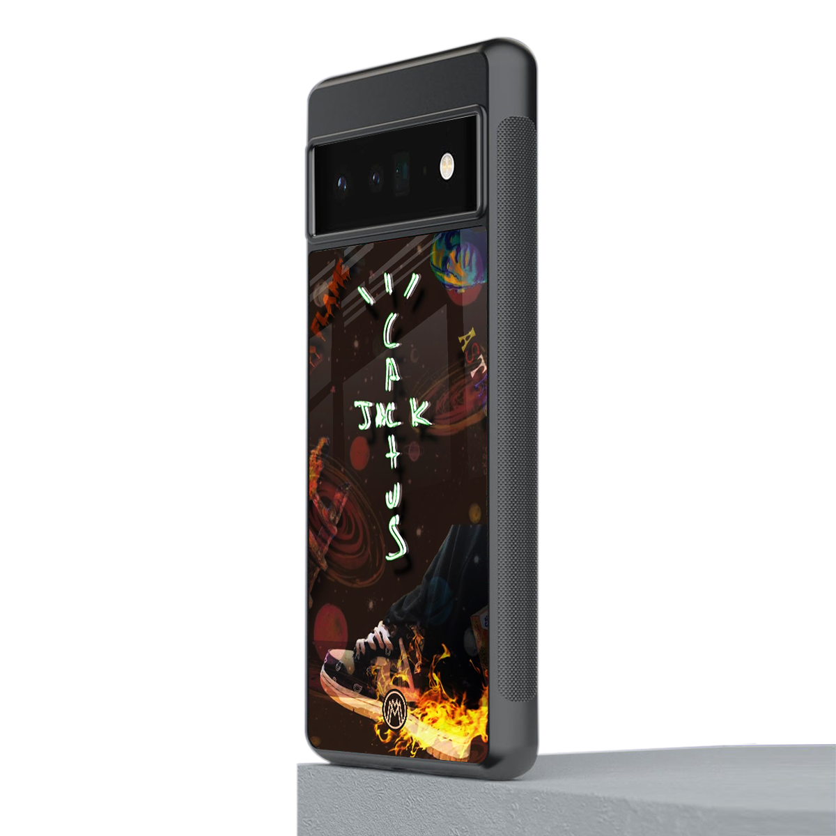 cactus jack brown back phone cover | glass case for google pixel 6 pro