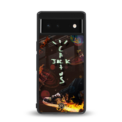 cactus jack brown back phone cover | glass case for Google Pixel 6A