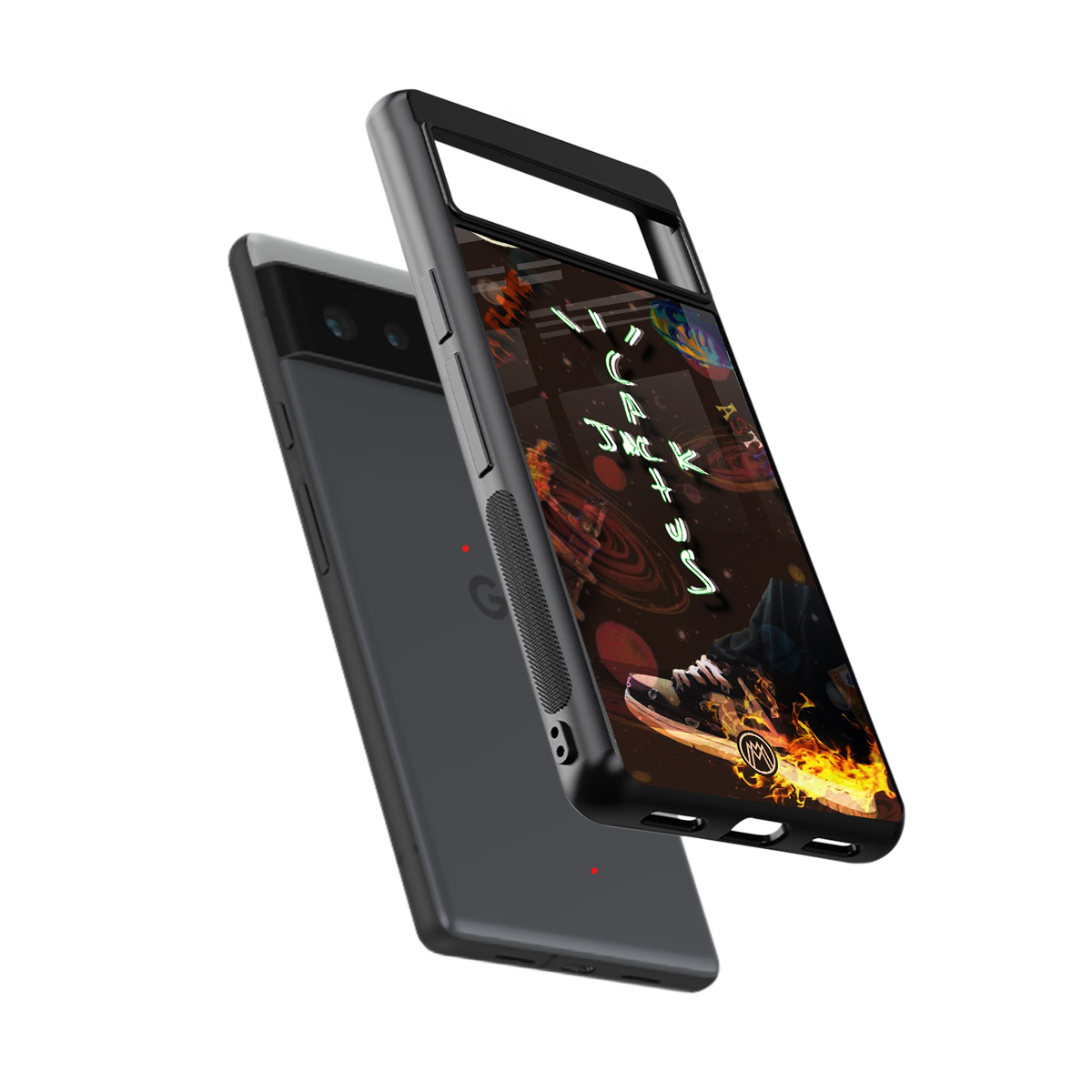 cactus jack brown back phone cover | glass case for google pixel 6