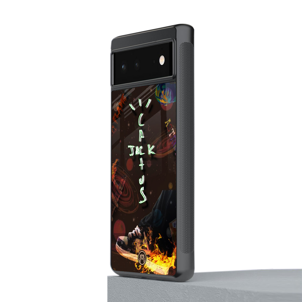 cactus jack brown back phone cover | glass case for Google Pixel 6A