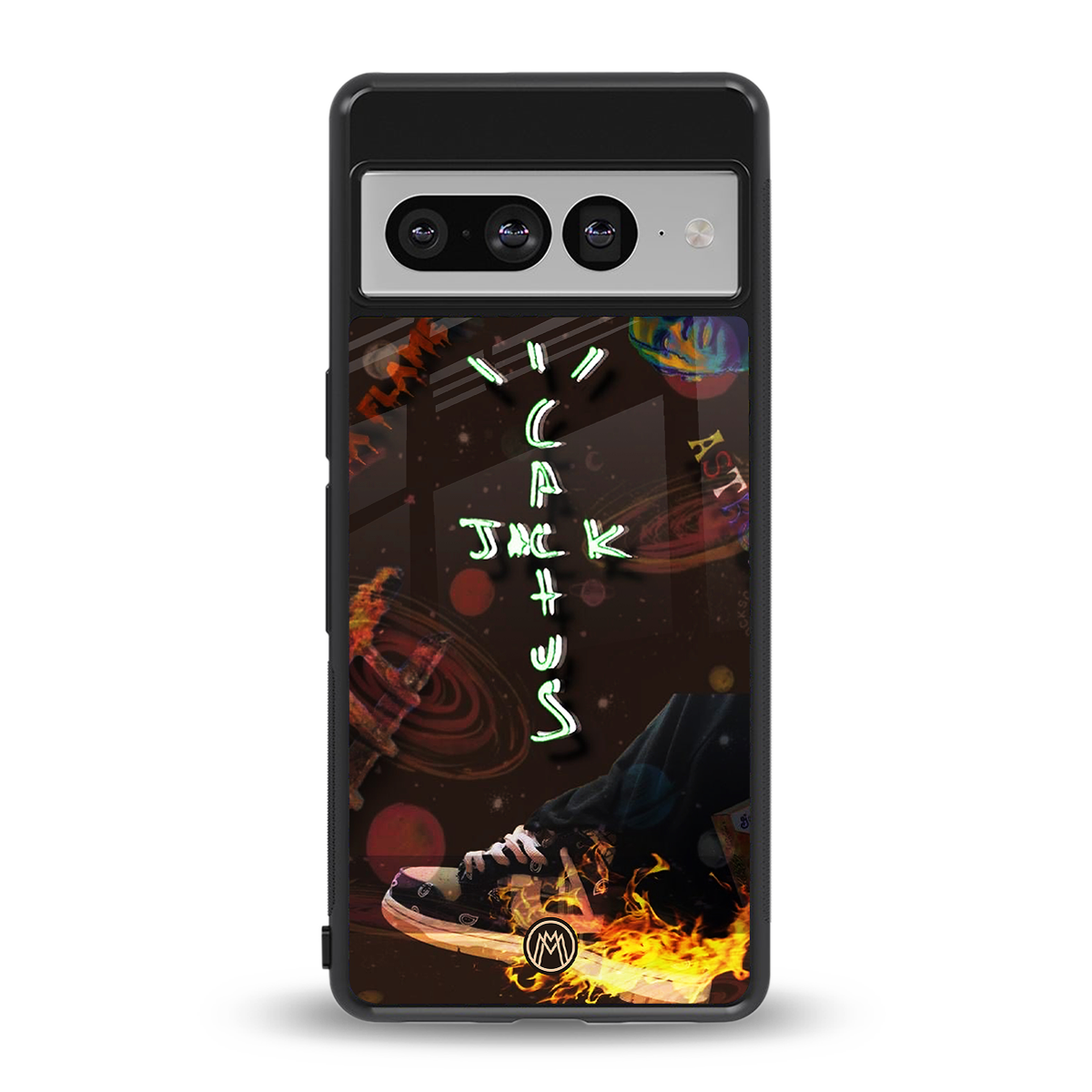 cactus jack brown back phone cover | glass case for google pixel 7 pro