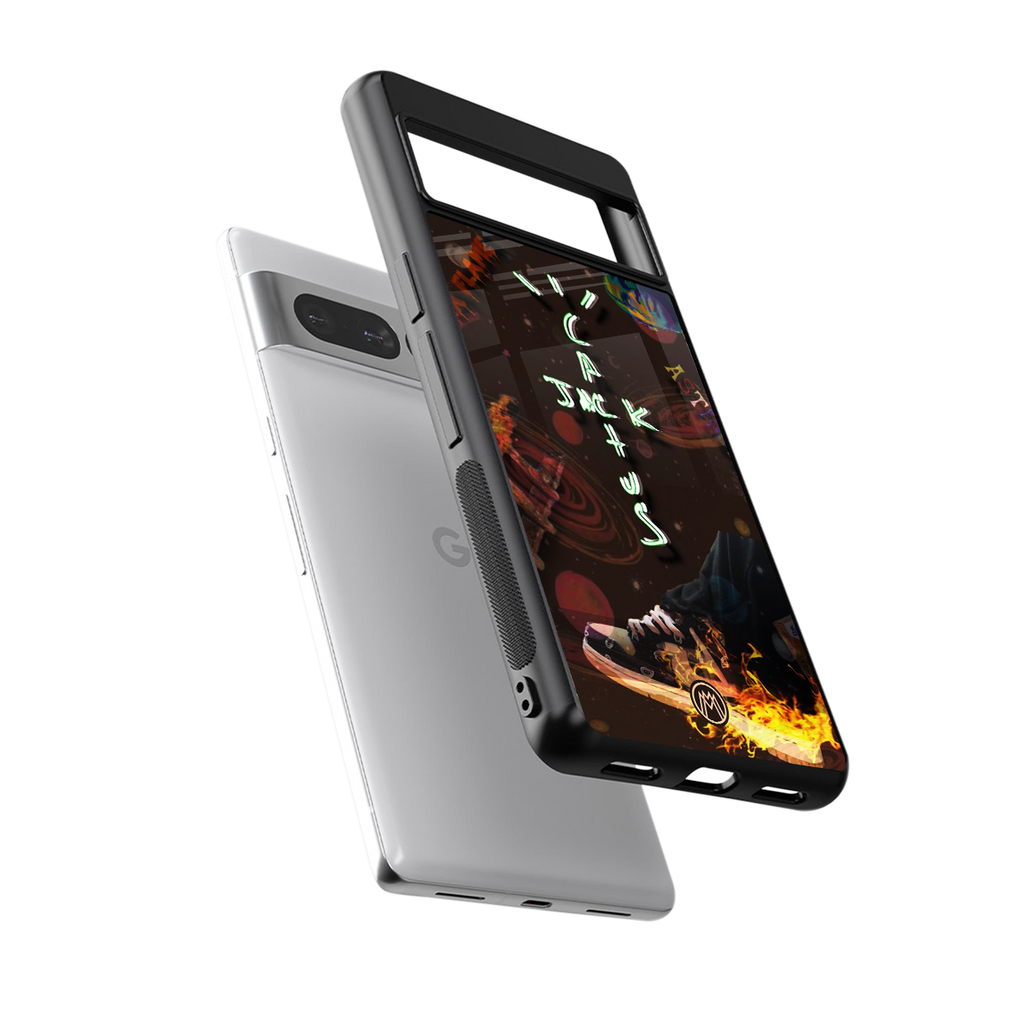 cactus jack brown back phone cover | glass case for google pixel 7 pro