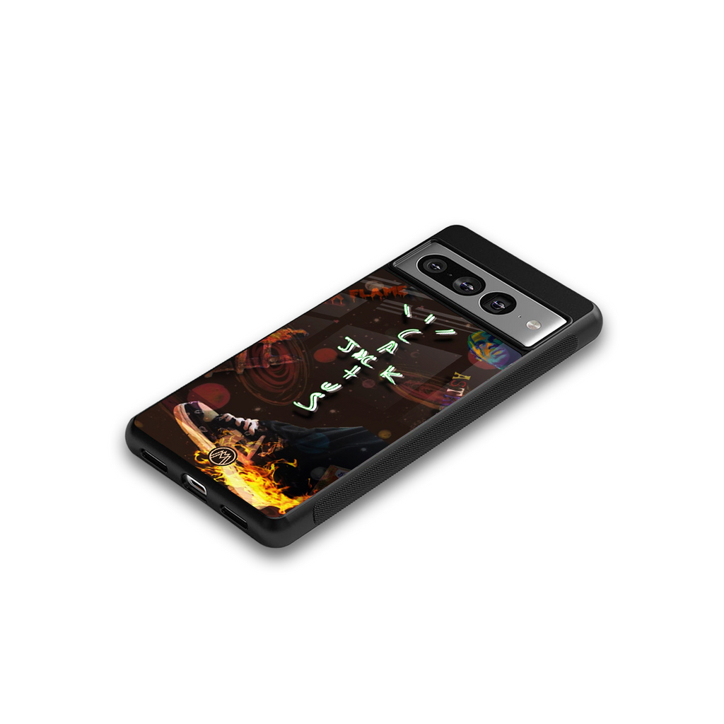 cactus jack brown back phone cover | glass case for google pixel 7 pro