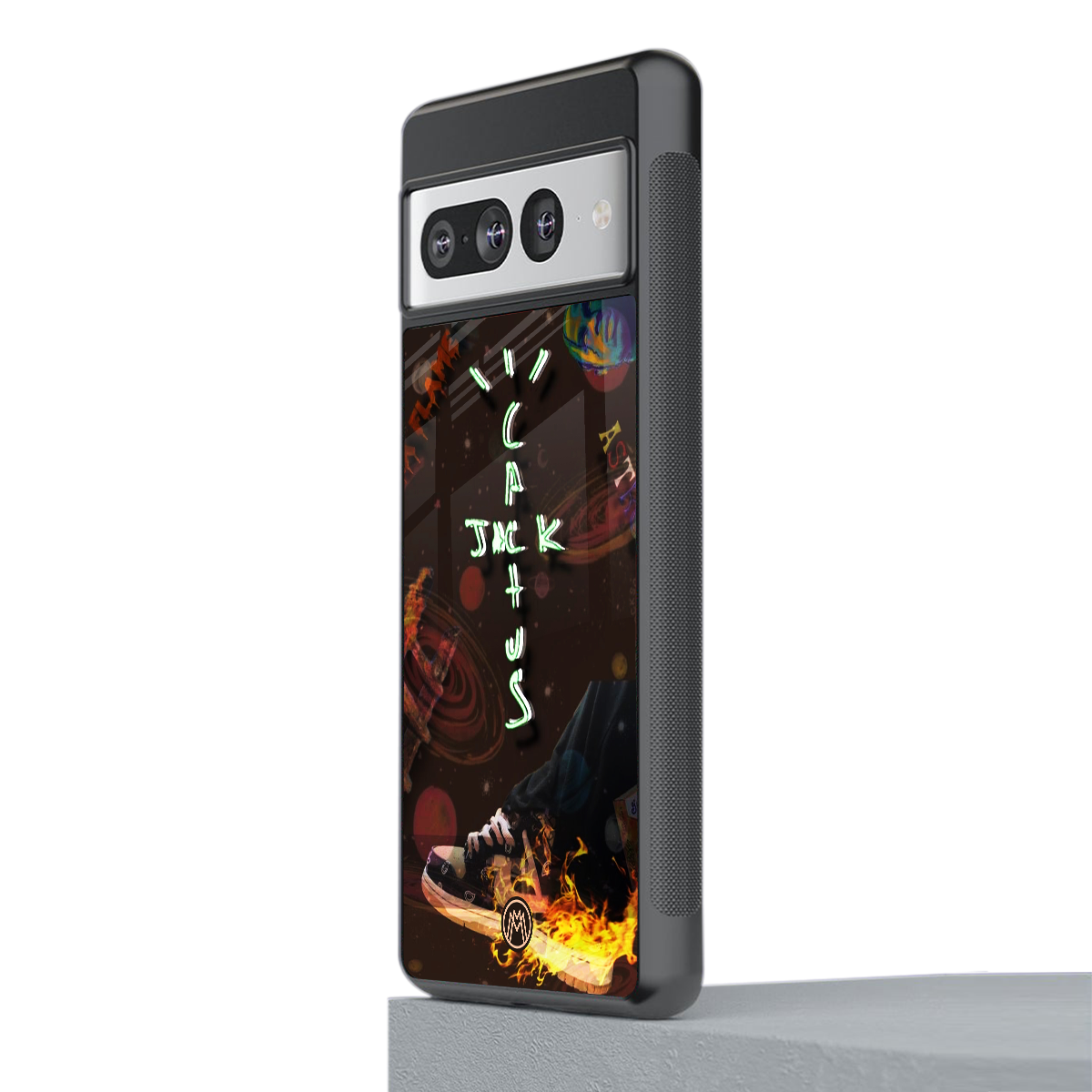 cactus jack brown back phone cover | glass case for google pixel 7 pro