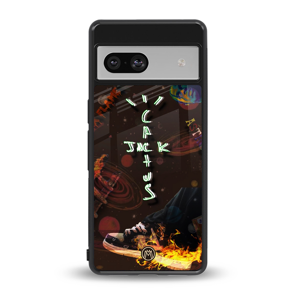 cactus jack brown back phone cover | glass case for Google Pixel 7
