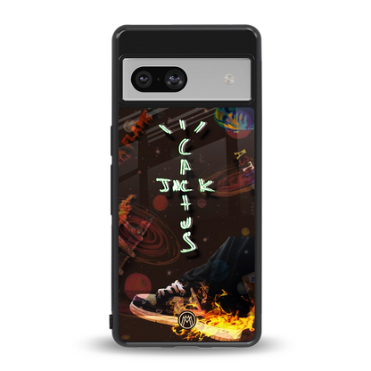 cactus jack brown back phone cover | glass case for Google Pixel 7A