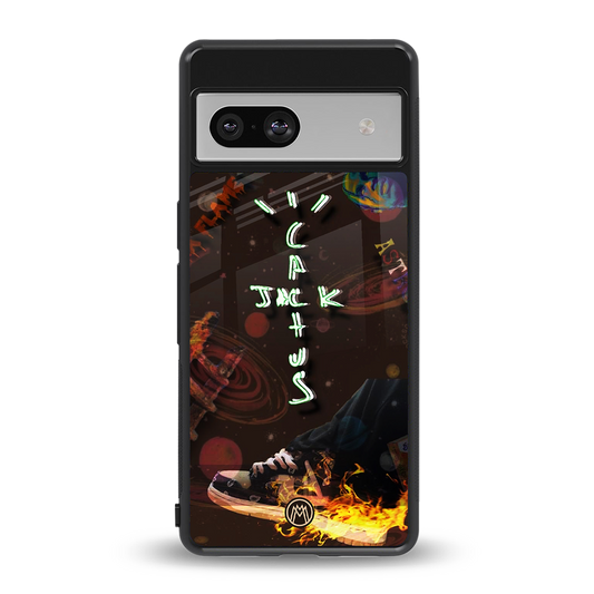 cactus jack brown back phone cover | glass case for Google Pixel 7A