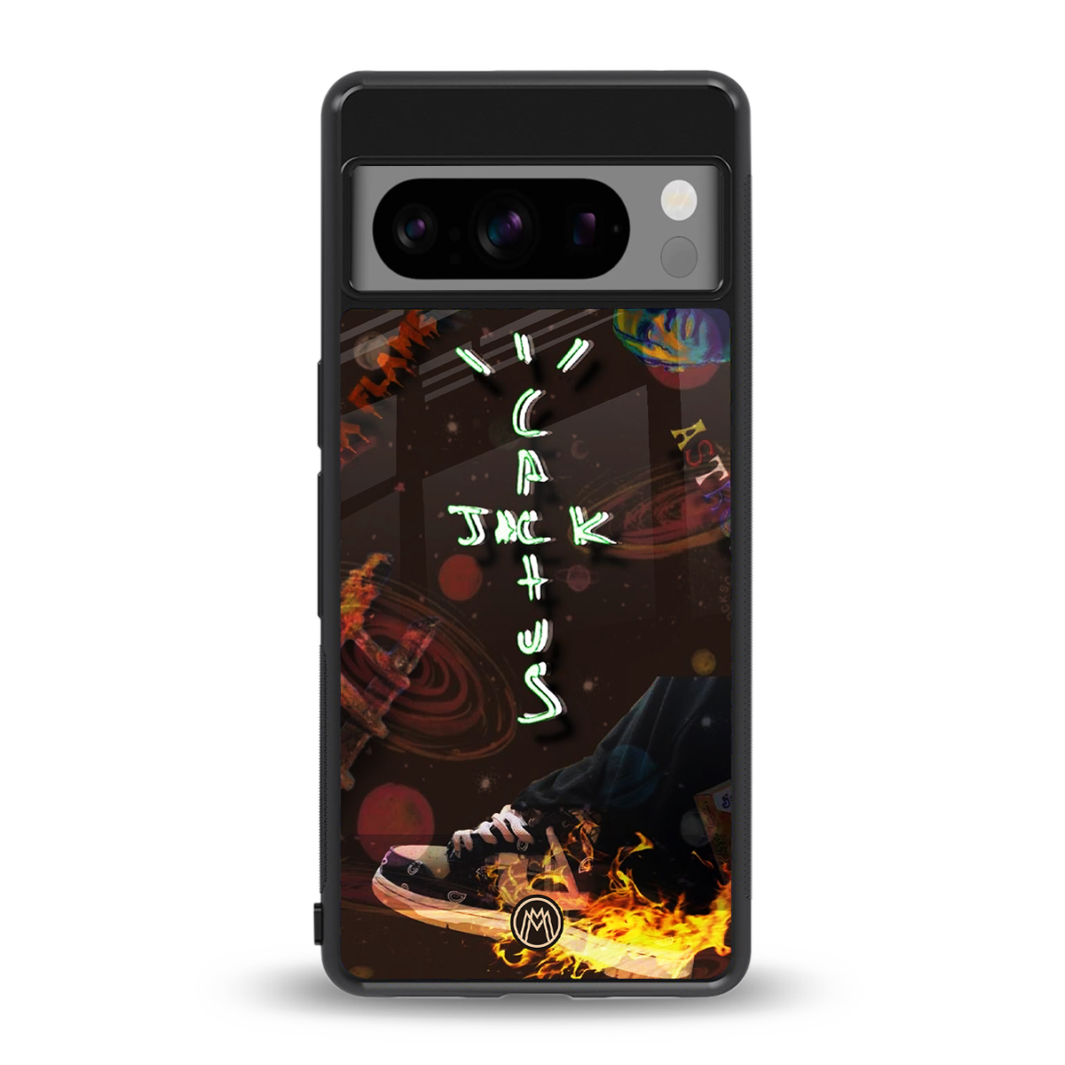 cactus jack brown back phone cover | glass case for google pixel 8 pro