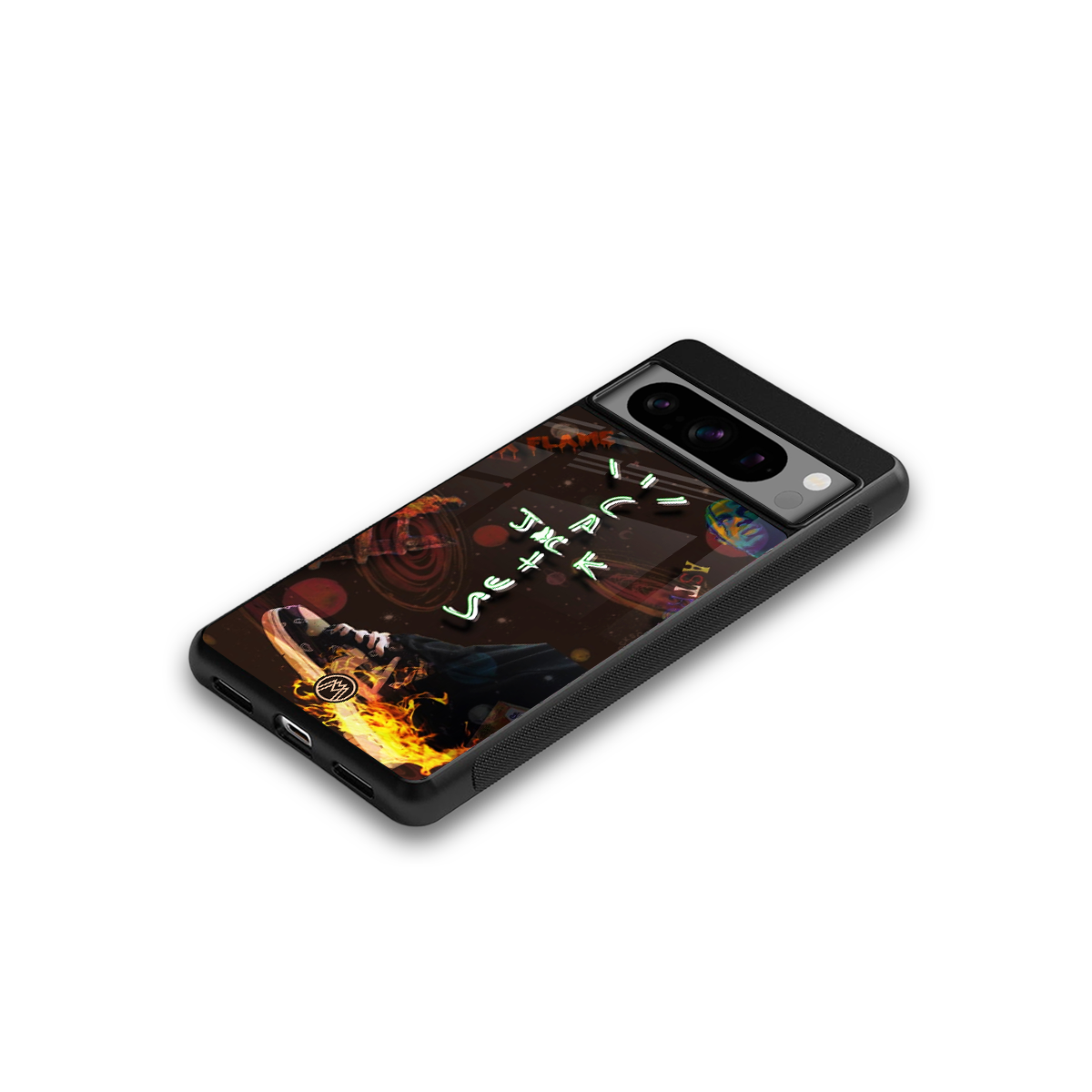 cactus jack brown back phone cover | glass case for google pixel 8 pro