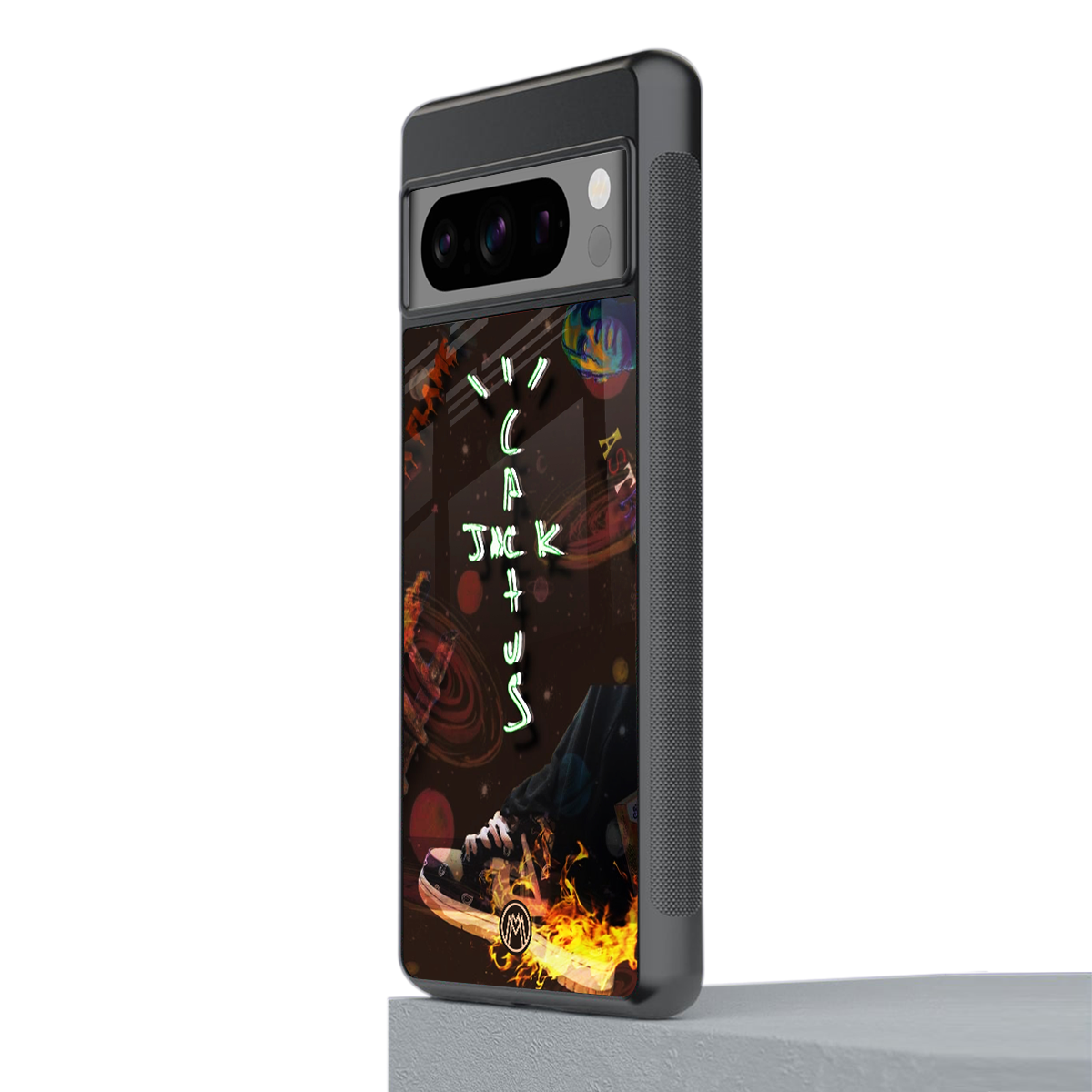 cactus jack brown back phone cover | glass case for google pixel 8 pro