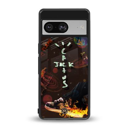 cactus jack brown back phone cover | glass case for Google Pixel 8