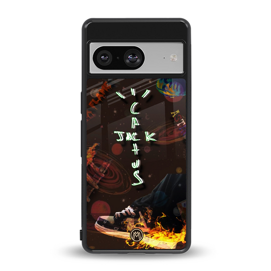 cactus jack brown back phone cover | glass case for Google Pixel 8