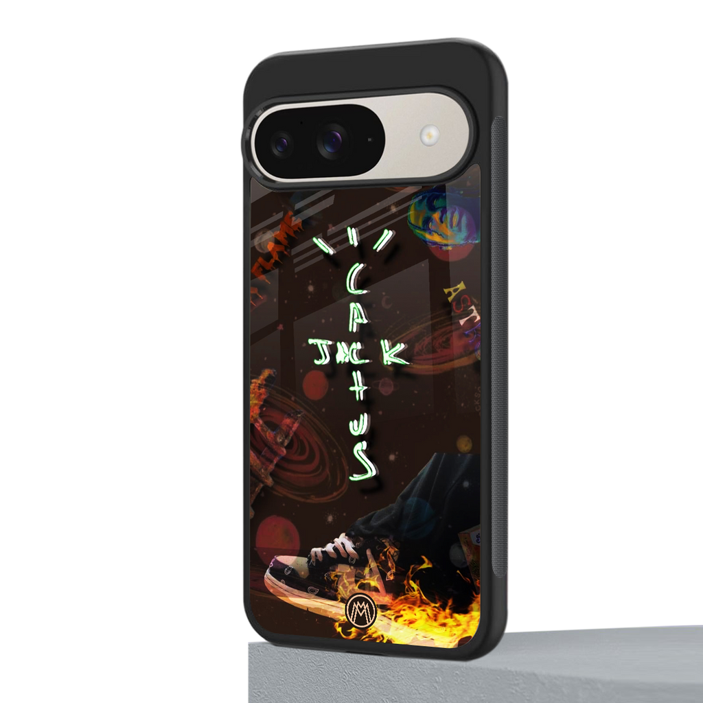 cactus jack brown back phone cover | glass case for google pixel 9