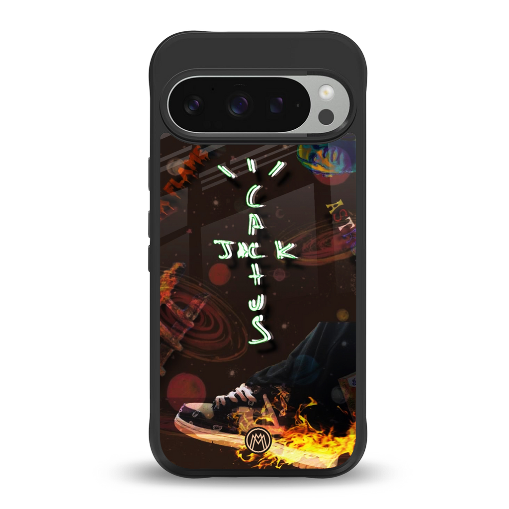 cactus jack brown back phone cover | glass case for google pixel 9 pro