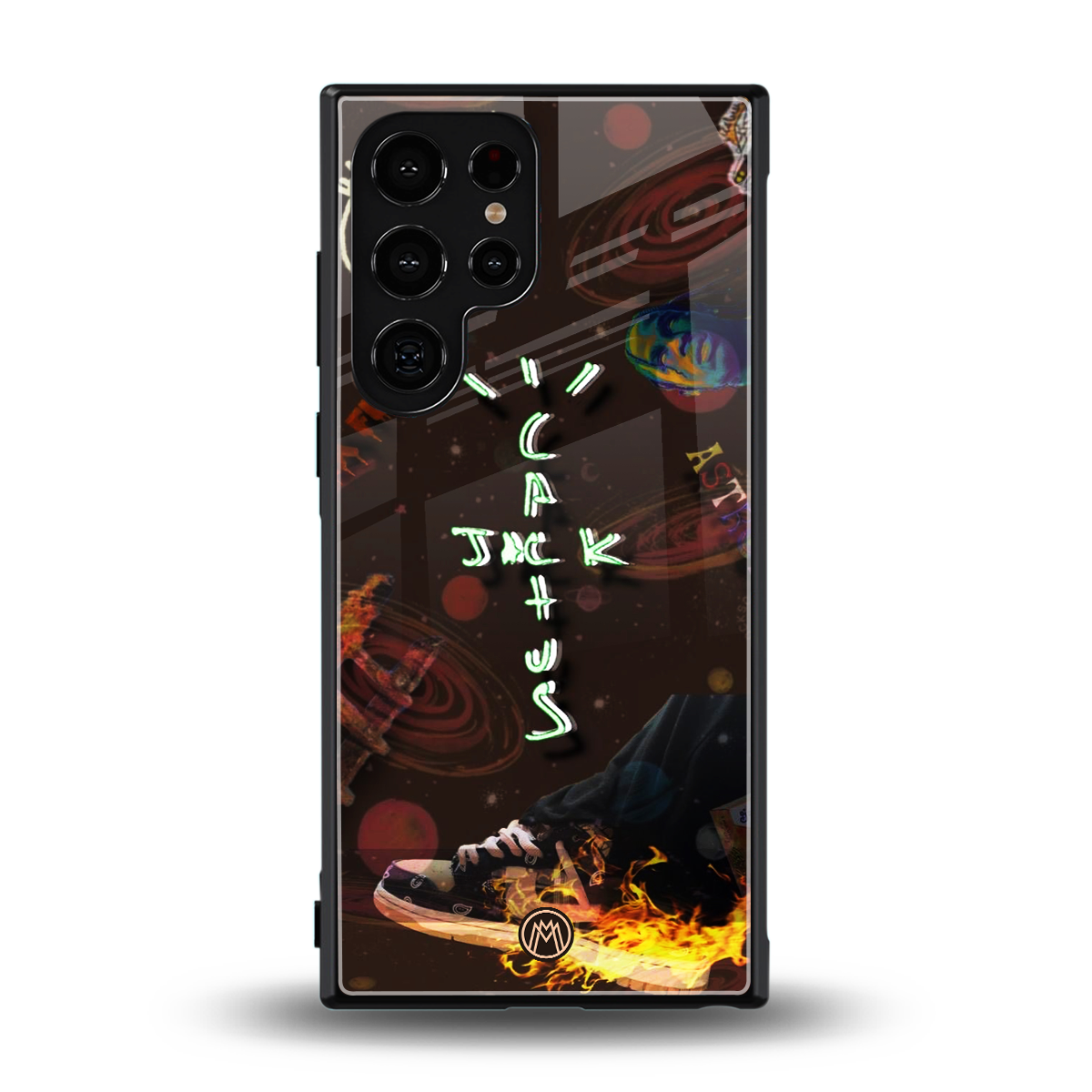 cactus jack brown back phone cover | glass case for samsung galaxy s23 ultra