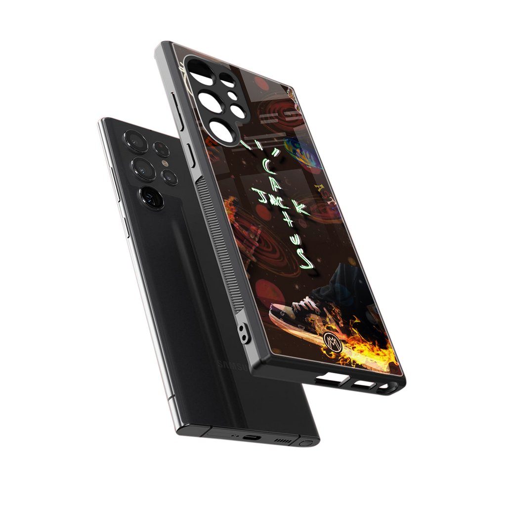 cactus jack brown back phone cover | glass case for samsung galaxy s23 ultra