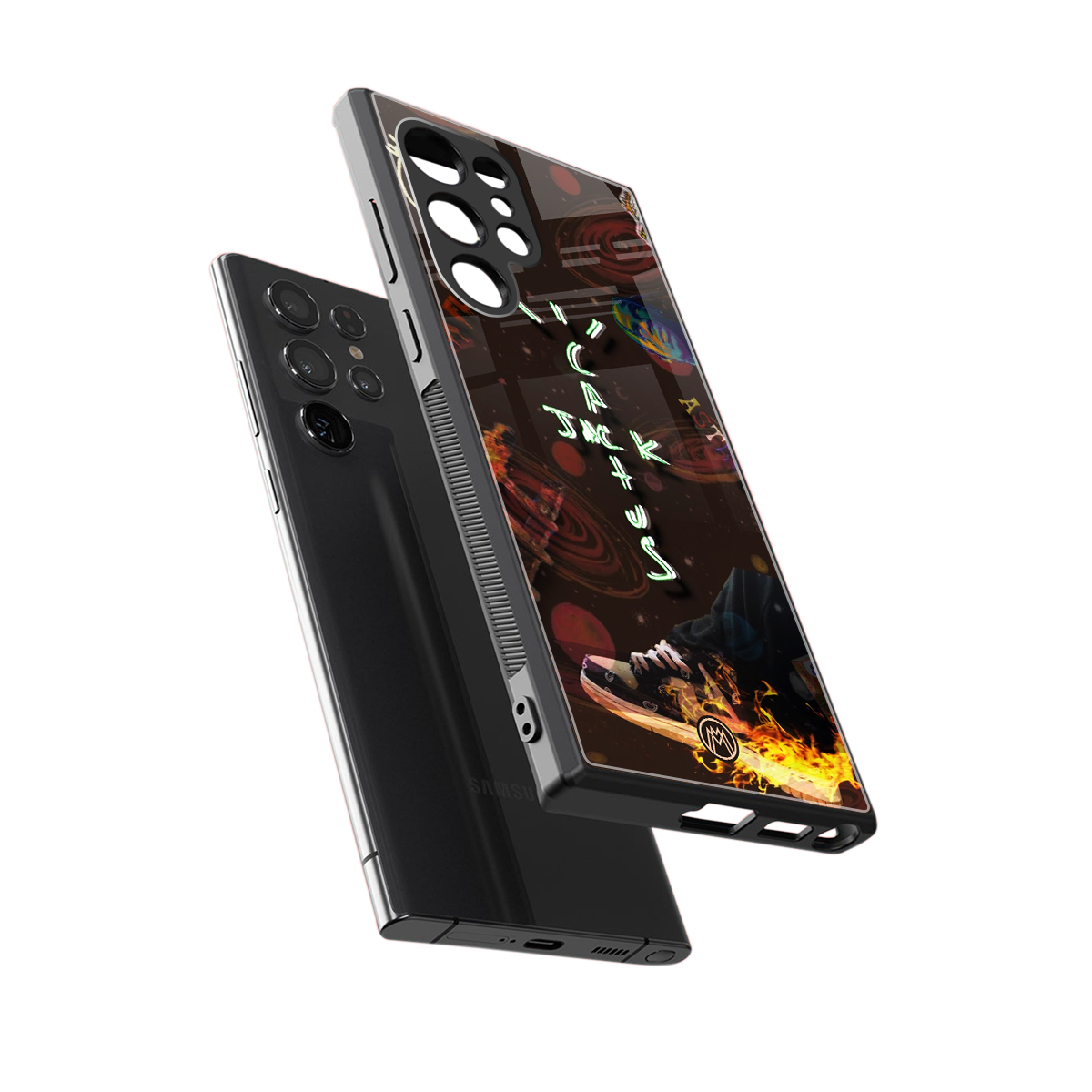 cactus jack brown back phone cover | glass case for samsung galaxy s23 ultra