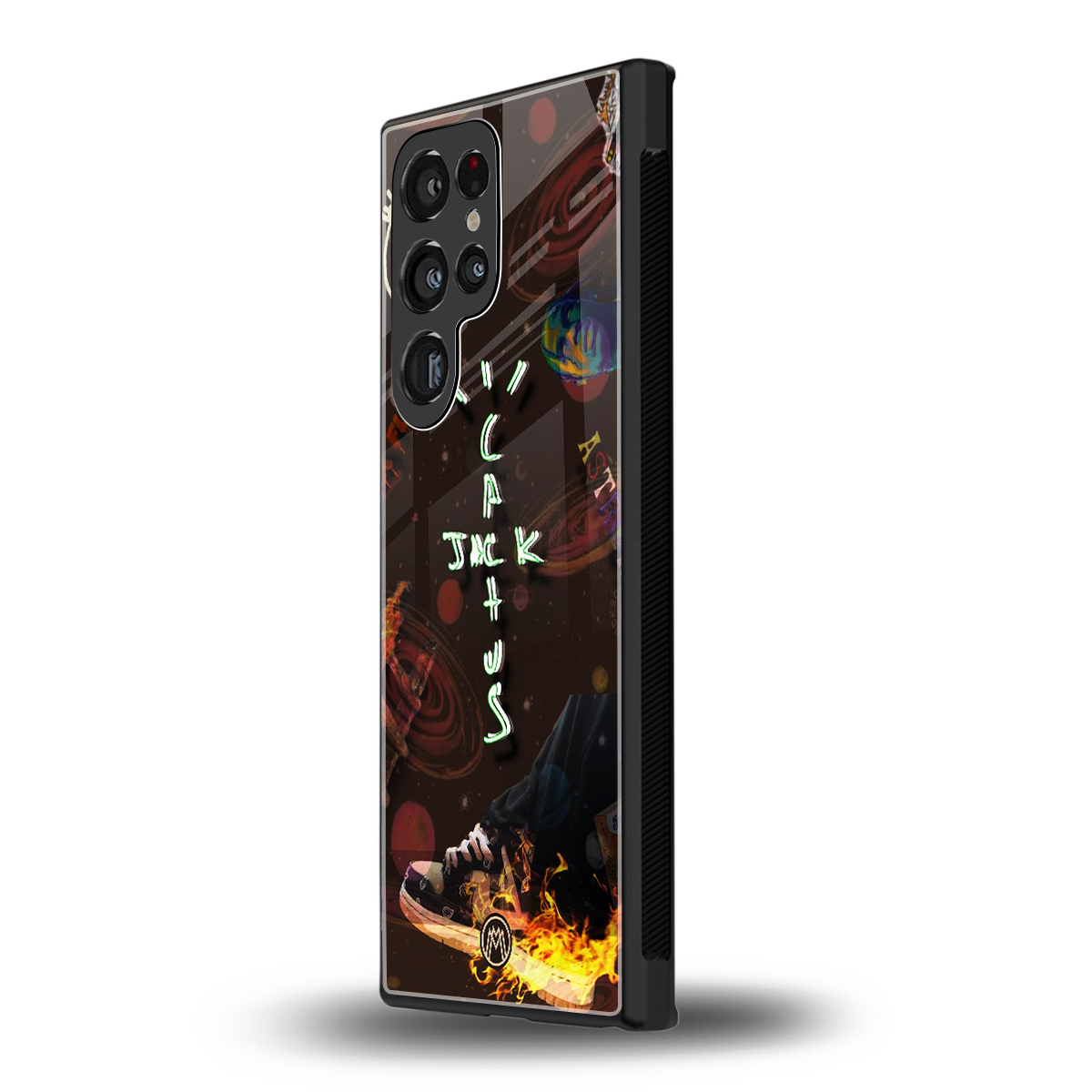 cactus jack brown back phone cover | glass case for samsung galaxy s23 ultra