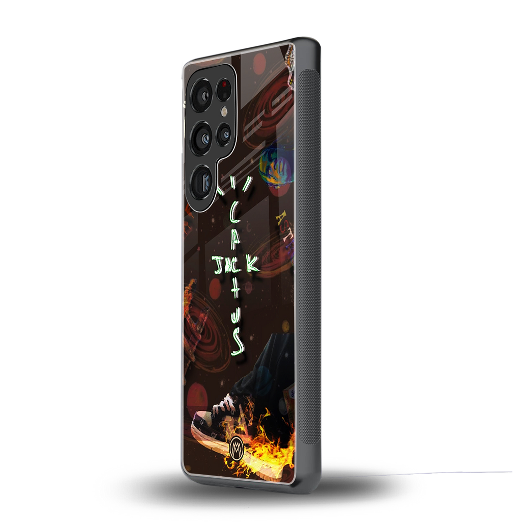 cactus jack brown back phone cover | glass case for samsung galaxy s25 ultra