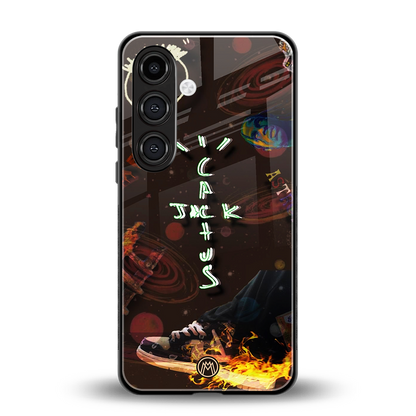 cactus jack brown back phone cover | glass case for samsung galaxy s25 plus