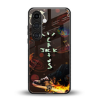 cactus jack brown back phone cover | glass case for samsung galaxy s23
